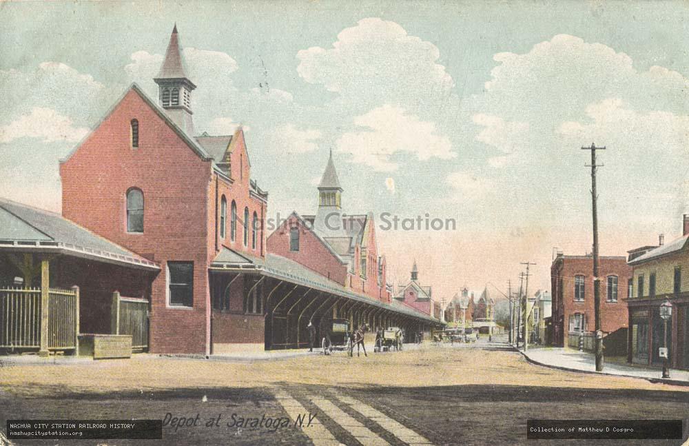Postcard: Depot at Saratoga, New York